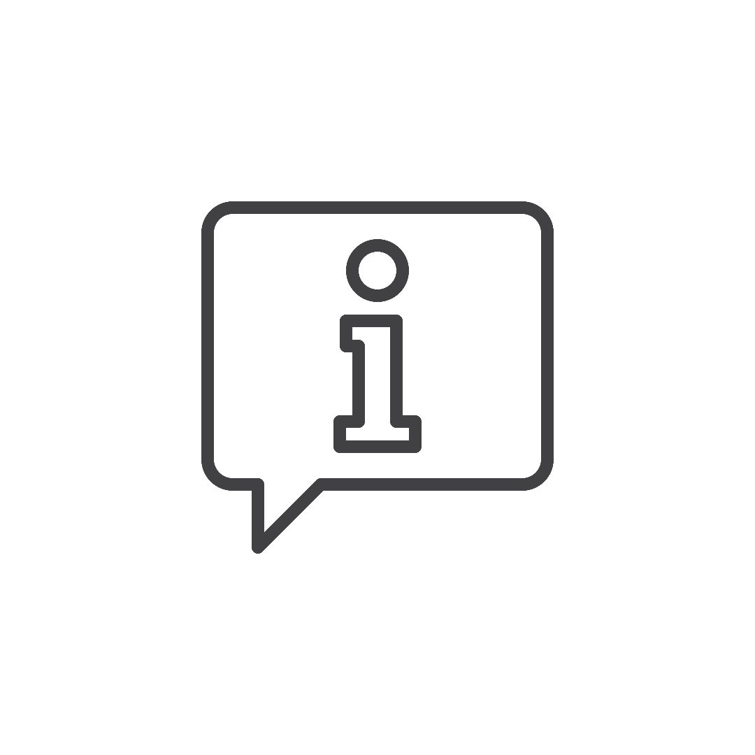 Taleboble med bogstavet i.